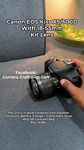 Canon EOS Kiss X5/600D with Kit Lens (Vignette) Php 10,985 #canon600d #canoneos600d #canonkisssx5 #600dphotography #canon #canonphotography | Camera Craft with Geff