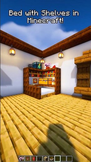 Bed with Shelves in Minecraft! 🛏️📚 Easy Interior Build || #minecraft #minecraftbuild