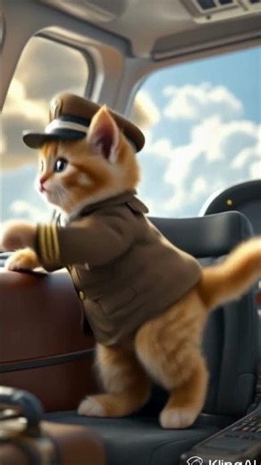 funny cat animation, ai cat video, cat flying plane,
