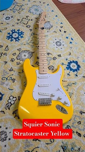Squier Sonic Stratocaster Yellow Guitar Sound Review #soundcheck