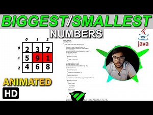 Find biggest and smallest number in the 2-d Array Java Program | Animated Java Tutorial Video