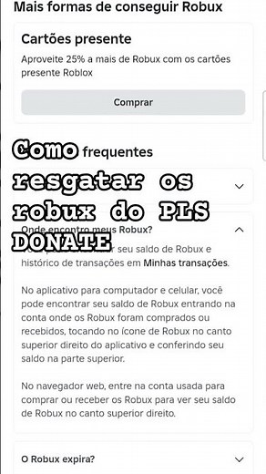 Como resgatar o robux no pls donate