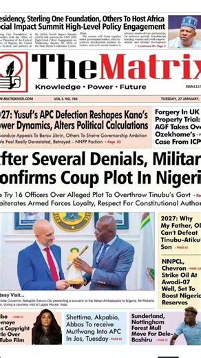 News Headlines Tuesday 27th January 2026: COUP ‪@AllSportsCarnival‬ ‪@SunriseBiafra‬