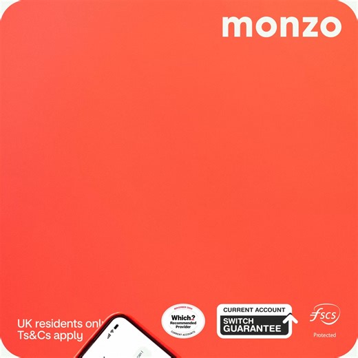 Day or night, in-app chat’s open when you need support. UK residents, Ts&Cs apply. | Monzo