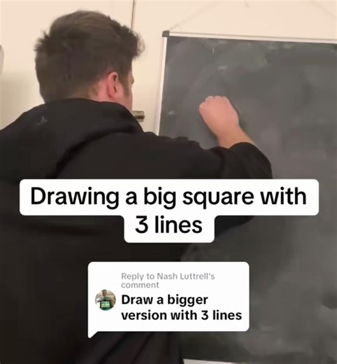 How to draw a square with 3 lines (big version!) #precisionart #squaretrick