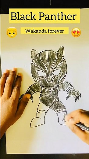 Super Hero Drawing 🤩 | Black Panther Drawing |👦🏻 Anirva Learns to Color Black Panther