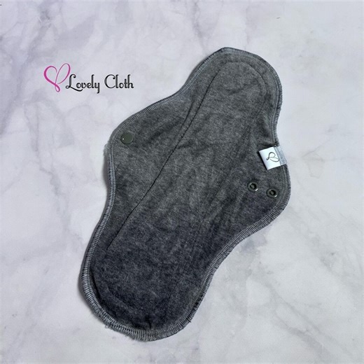 Charcoal 12” Heavy Cloth Pad. Cloth Menstrual Pad. Reusable. Periods - Etsy