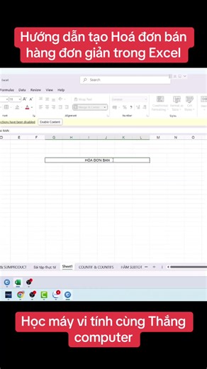 Hướng dẫn tạo hoá đơn bán hàng trên Excel