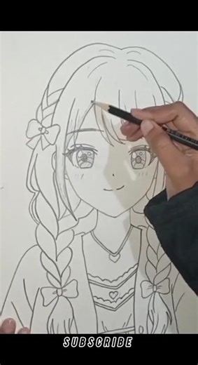 "Anime Girl Sketch Pencil Drawing Tutorial" #shortsfeed #drawing #art #sketch #shorts