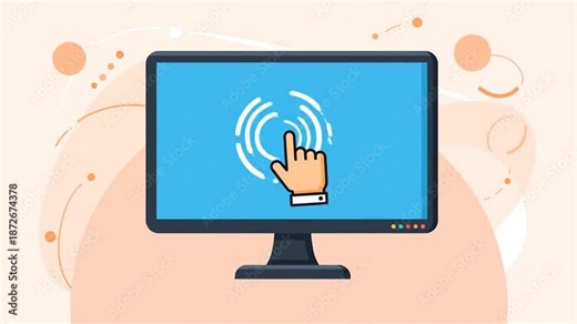 Computer Screen Showing Notification with Cursor Clicking.