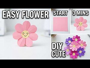 How to Make a Cute Paper Flower🌷 Step-by-Step (3 Minutes) Easy Origami Flower Tutorial for Beginners