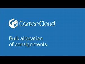 Bulk Allocation of Consignments in CartonCloud