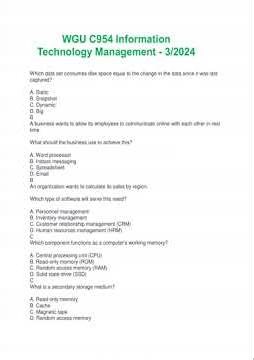 Wgu C954 InformATIon Technology Management Exam Questions And Answers 2024 2025 Edition