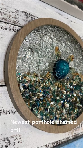 5.2K views · 92 reactions | Glass turtle art with a porthole theme! #deepsouthshelling #glassart #seaturtle #coastaldecor #shatteredglass | Mettle Modern Design | Facebook