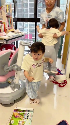 Big Sister Easily Tames Her Naughty Twin Brothers #funny #cute
