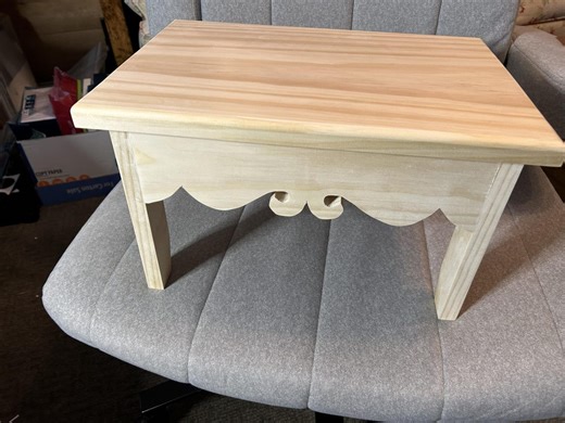 Handmade Unfinished Pine Step Stool With Scrollwork - Etsy