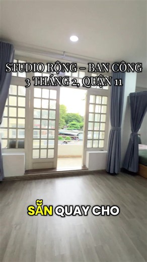 Căn studio rộng mặt tiền 3/2 Quận 11 – Ban công, gần Quận 10