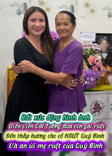 Touching moment: Actress Cát Tường brings her daughter to light incense for the late Meritorious ...