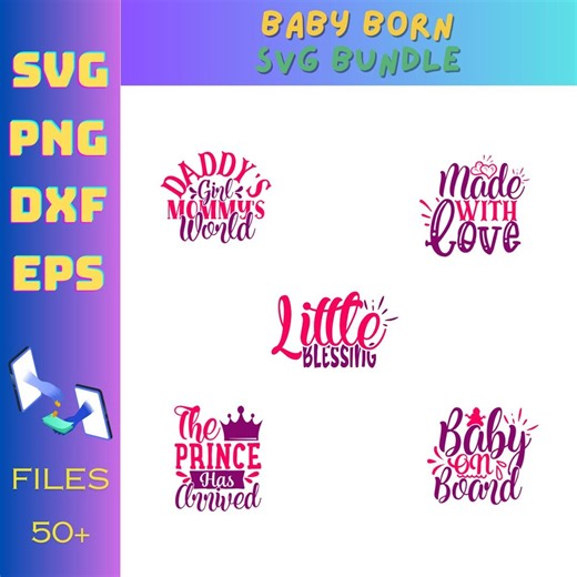 Baby Born SVG Bundle | Newborn Baby SVG | Hospital Outfit SVG | Birth Announcement Cut Files | Cricut & Silhouette - Etsy