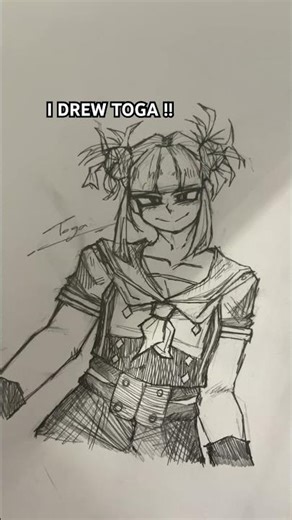 I DREW TOGA😭😭❤️#animeart #art #mhacommunity #drawing #toga