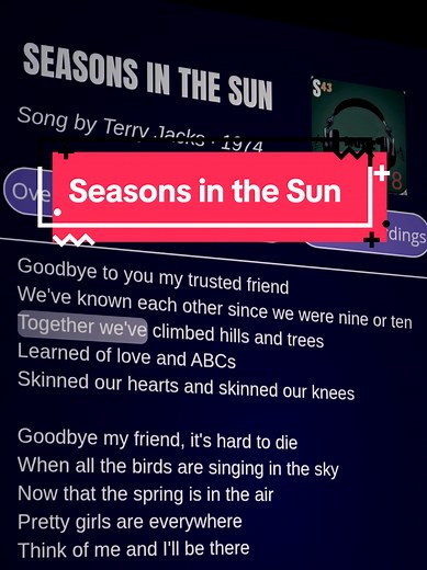 Lyrics_Seasons in the Sun 🎼🎶🎧 Lagu Terry Jacks ‧ 1974 😍#lyrics #songlyrics #music #seasoninthesun #terryjacks