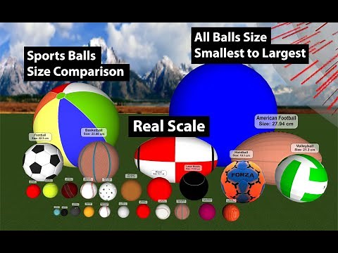 Sports Balls Size Comparison | 3D Comparison | All Balls are from Smallest to Largest | Data Chart