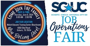 57K views · 97 reactions | SCUCISD to Host Operations Job Fair: Exciting Career Opportunities Await! The Operations Job Fair will be held on Thursday, June 6, 2024 from 9AM to 2PM at 1060 Elbel Rd., Schertz, TX 78154. Mark your calendars so you do not miss this event. We look forward to meeting you! Facebook Event Invite: https://www.facebook.com/events/1995082824282876/ | Schertz-Cibolo-Universal City ISD (SCUCISD) | Facebook
