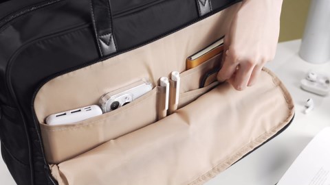 BAGSMART Laptop Bag for Women/Men, 15.6 Inch Briefcase, Stylish Leather Computer Messenger Bag for Office Business, Black