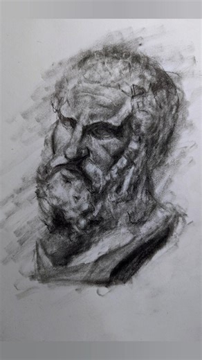 Sculpture Drawing | Using Charcoal Powder And Pencils