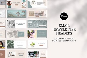 Mailchimp Email Header Templates | Email Newsletter Header | Instant Download | Email Marketing Templates | Canva Templates - Etsy