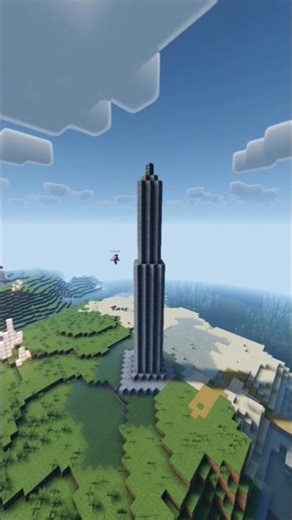 Building the TALLEST Cobblestone Tower in Minecraft! 😱🏰 #Shorts