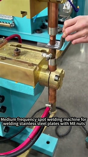 Medium Frequency Spot Welding Machine for Welding Stainless Steel Plates with M8 Nuts