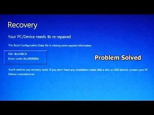 Your Pc Need Repair - Error code 0x000000d | Blue Screen Error | Windows Can’t Start