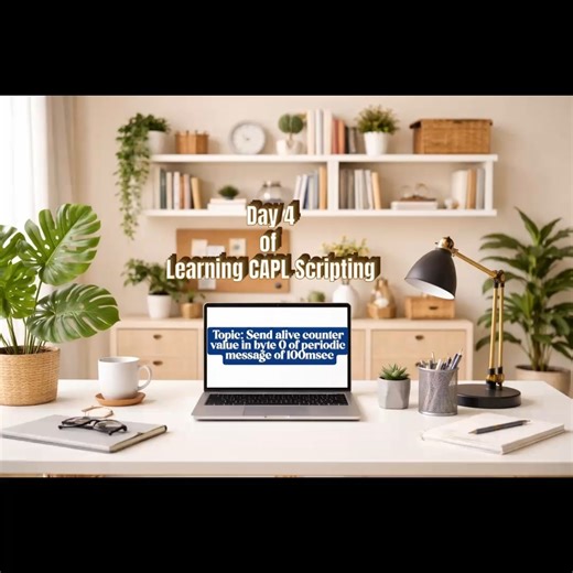 CAPL Tutor on Instagram: "Day 4-Part 1: Let's write a CAPL script "Send alive counter value in byte 0 of periodic message of 100msec" #CAPL #CANoe #Testing #AutomativeValidation #Vector #HILtesting #SystemTesting"
