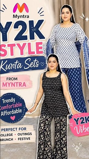 Y2K Style Kurta Sets from Myntra ✨ Trendy Ethnic Outfits Under Budget 💙 #shortsviral #shorts #suit