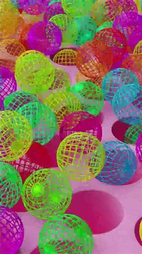 Dropping Wire Globes Into The Grid 🌐#loopanimation #satisfying #infinite #relaxingvisuals #shorts