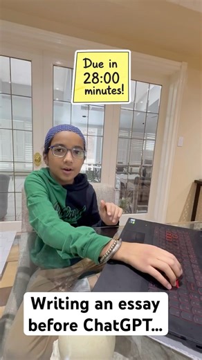 Writing an essay before AI… #funny #comedy #relatable #grapesofcolor