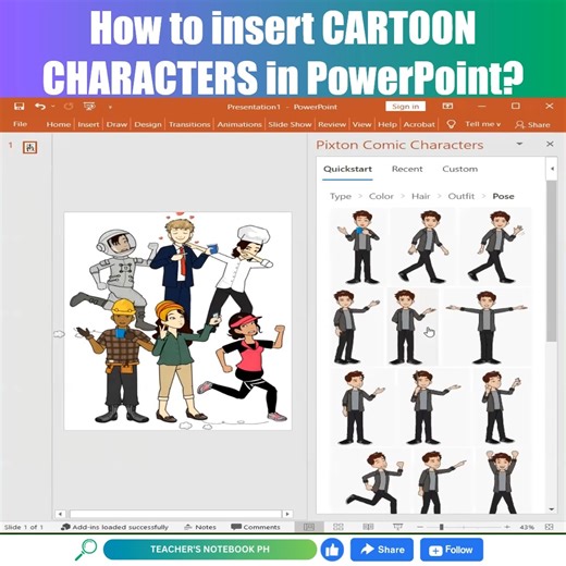 How to Insert Cartoon Characters in PowerPoint #comics #comiccharacter #comiccharacters #powerpoint #Powerpointtips #powerpointdesign #PowerPointslides #powerpointtricks #powerpointtutorial #powerpointtemplates #powerpointanimation | Teacher's Notebook PH