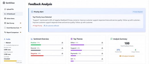 SentiView Demo: Turn Customer Feedback into Actionable Insights