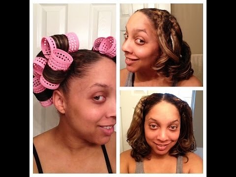 Cheat Roller Set ( Pony Tail Method ) on Natural Curly Hair