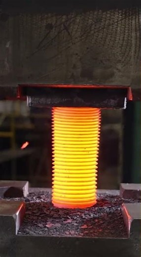 Threaded Rod Section Forging Compression #hydraulicpress