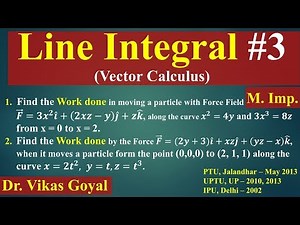 Line Integral #3 in Hindi (V.Imp) | Vector Calculus | Engineering Mathematics