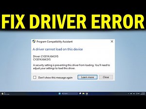 How To Fix Driver Cannot Load on This Device