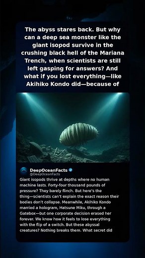 The abyss stares back. But why can a deep sea monster like the giant isopod survive in the crushing