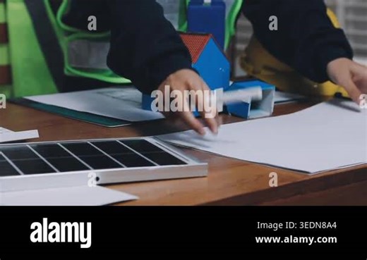 engineer working at construction project. construction worker with blueprints Stock Video Footage - Alamy