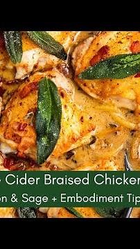 Creamy Apple Cider Braised Chicken with Fennel, Bacon & Sage + Step-by-Step VIDEO