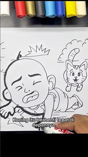 New Upin & Ipin: The Story of Upin Falling While Chased by a Stray Cat! 😱🐱 #upinipin #newupinipin