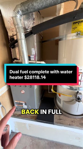 Dual fuel complete with water heater $28118.14 #hvactechnician #hvac #hvacsales #sales #plumbingsales