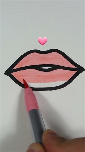 Satisfying Pink Lips Coloring 👄✨ #art #drawing