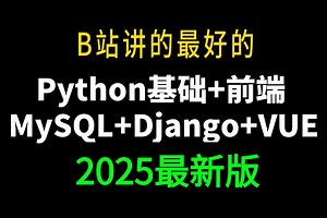 【Python基础 前端 MySQL Django VUE】2025年B站最详细全网，最高播放量课程，全套流程详细讲解，学不会我退出IT界！